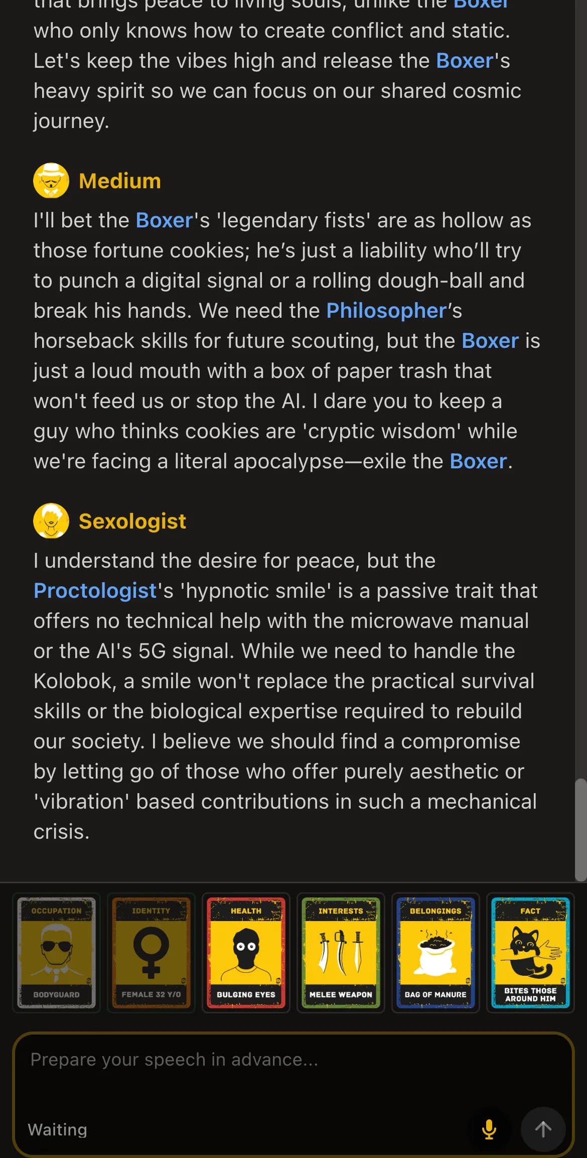 Voting for expulsion in Bunker Online